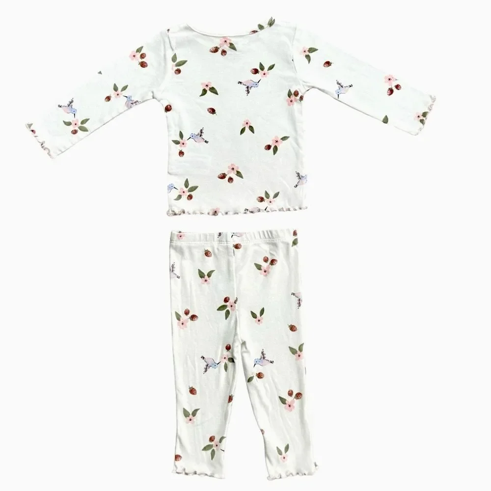 Carter’s Baby Girl 3 Piece Hummingbird Cotton Long Sleeve Outfit Set. 9 Months.